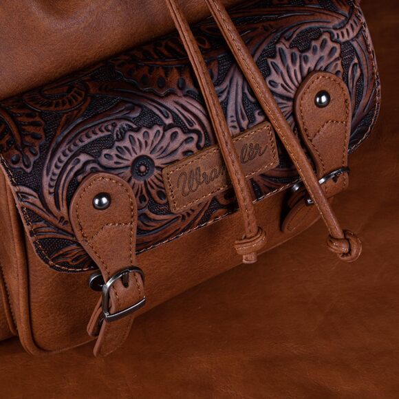 8023 Wrangler Backpack Purse Western Backpack Floral Tooled Travel Bags